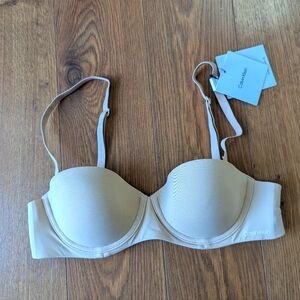 Calvin Klein Women's Perfectly Fit Strapless Convertible PushUp Bra Bare 34A NWT